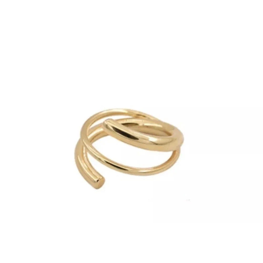 NEW Coil Ring Adjustable Wrap Gold Plated Sterling Silver Minimalist‎ Jewelry
